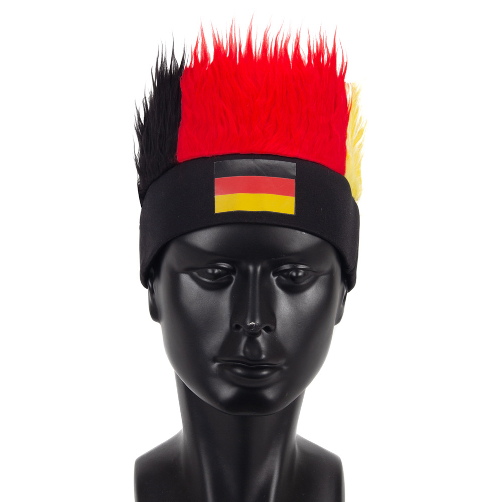 Qatar World Cup National Flag Football Fans Wig 5