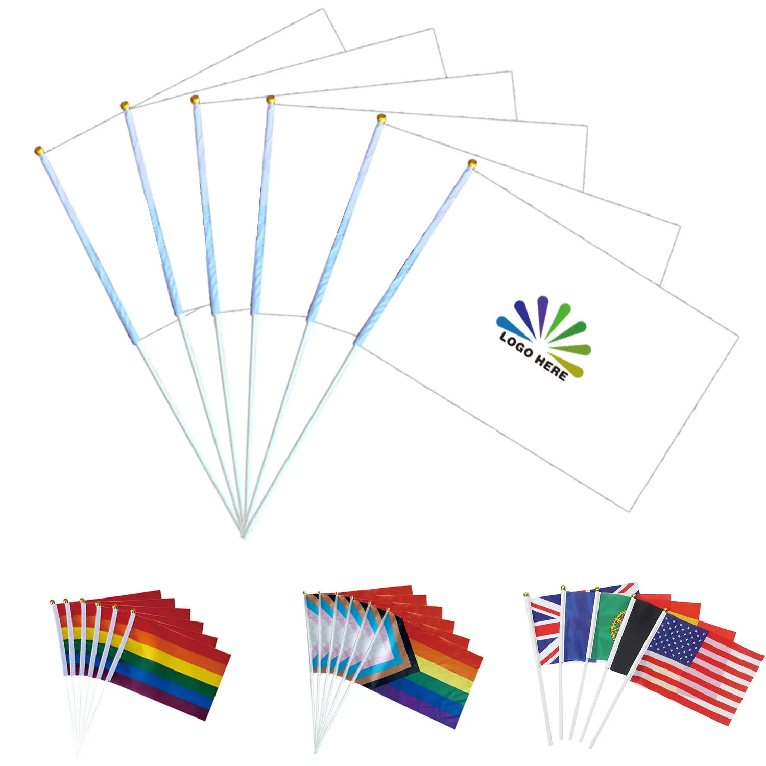 Custom 8.3" x 5.1" Hand Waving Flag 2