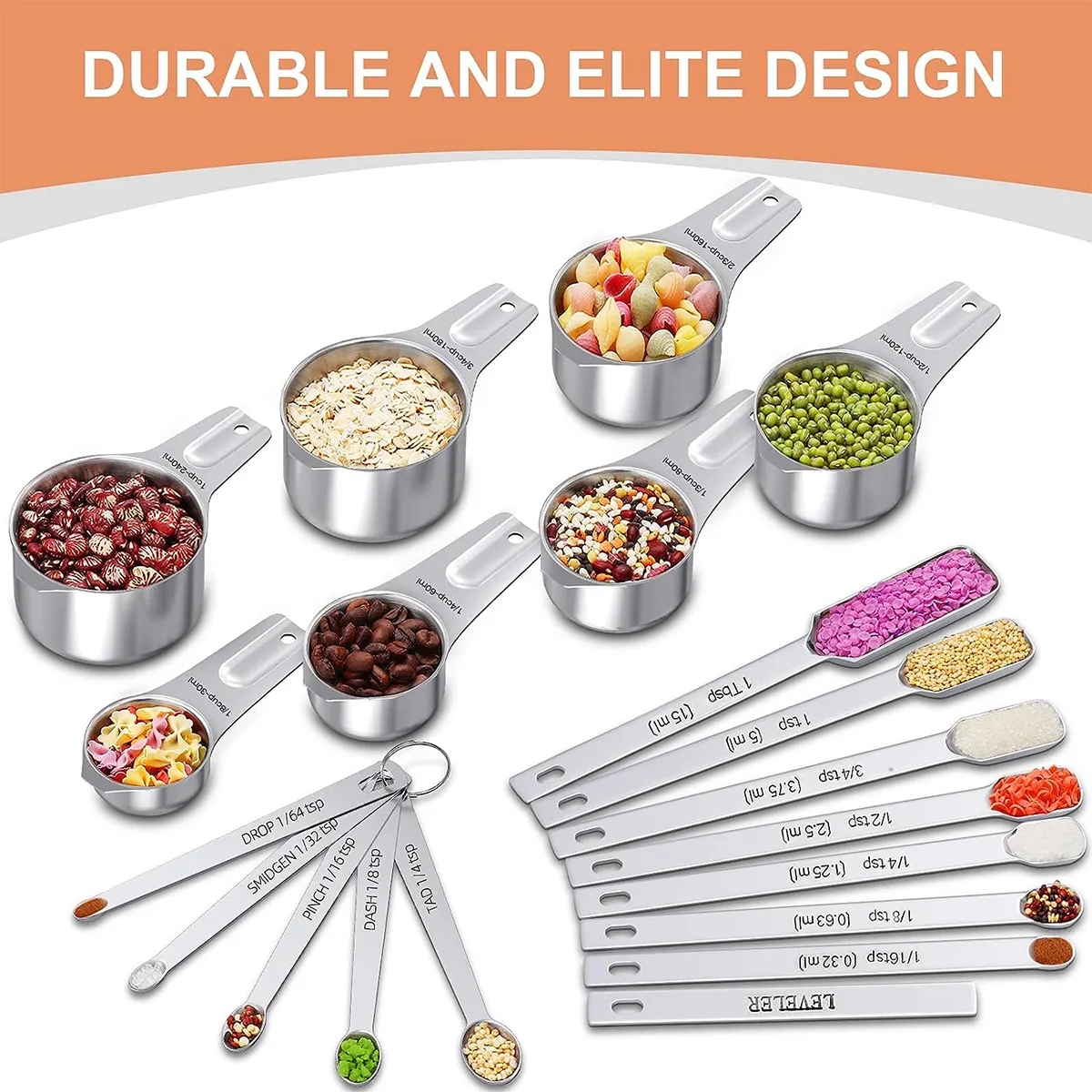 Stainless Steel Kitchen Measuring Cups And Spoons Set 5