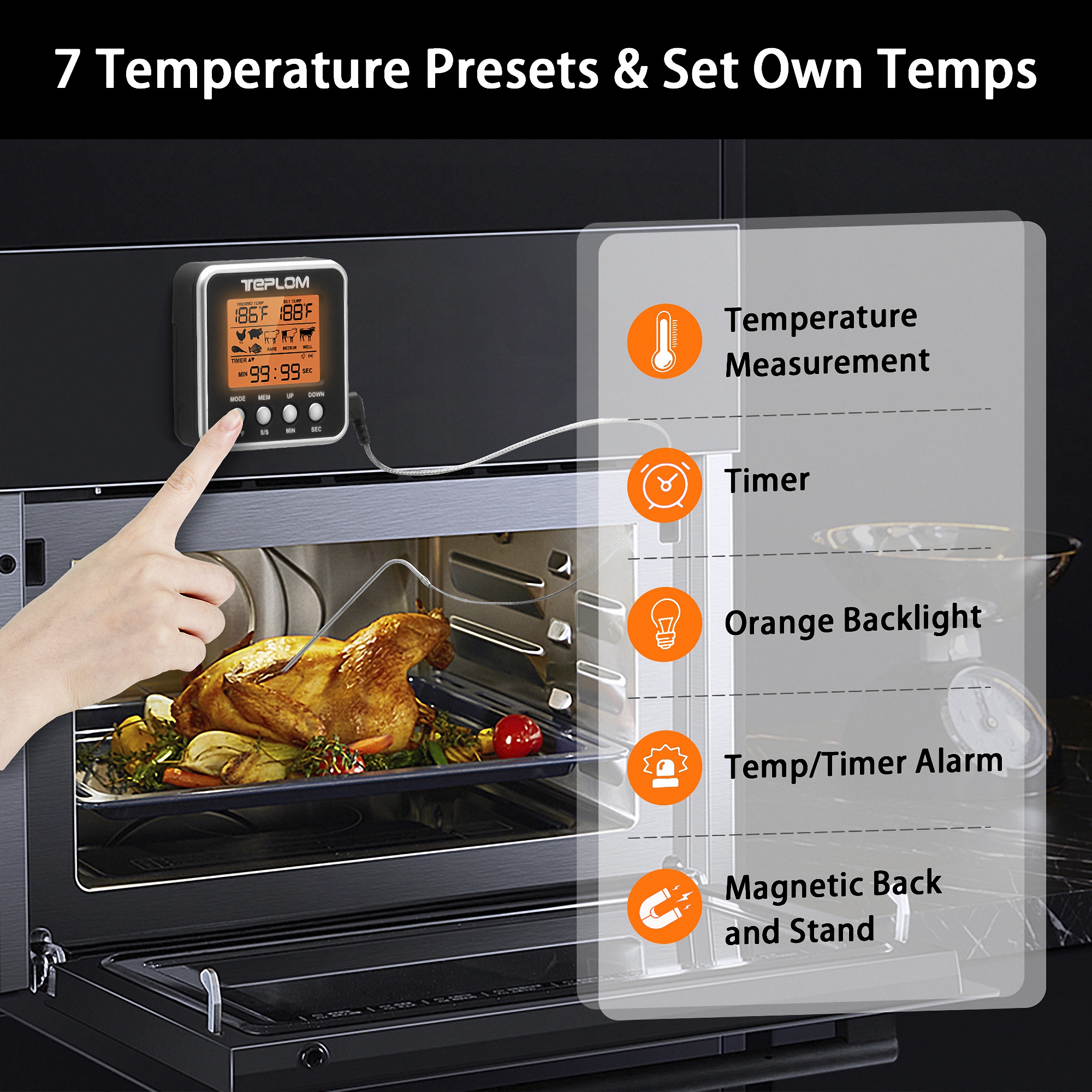 Instant Read Digital Meat Thermometer for BBQ and Cooking 2
