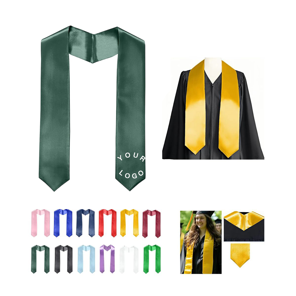 Elegant Satin Graduation Stole for Ceremonies or Events 4