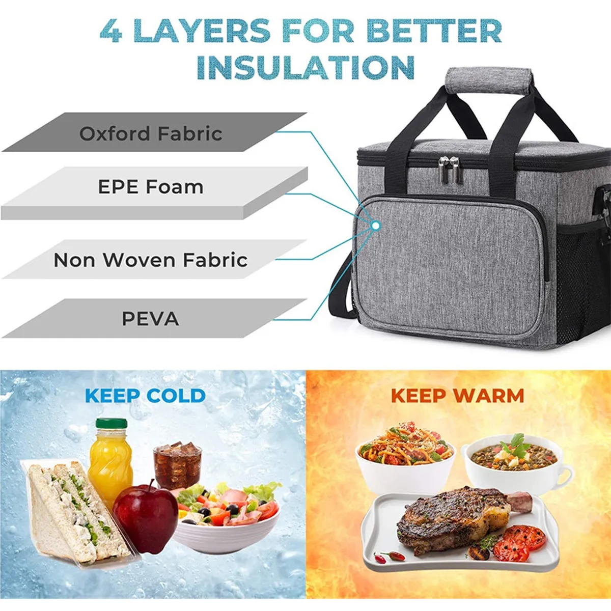 Large Lunch Bag Insulated Box for Adult Men Women 4