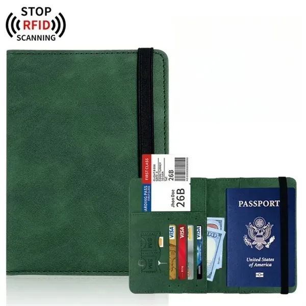 RFID-Blocking Passport Cover with Faux Leather Travel Wallet 8