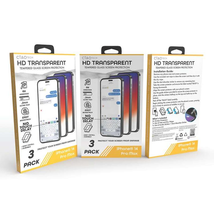 Iphone 14 Pro Max Glass Transparent Screen Protector 3pk 2