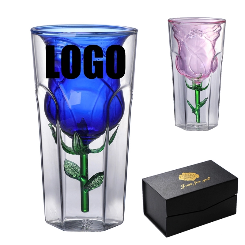 6 OZ. Rose Glass Wine Champagne Gift Drinking Cup 12