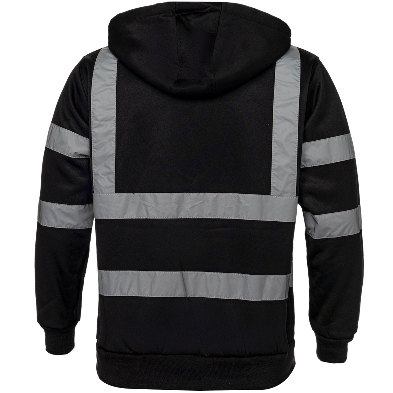 Class 3 Reflective Tape Safety Zipper Hoodie with Kangaroo Pocket 6