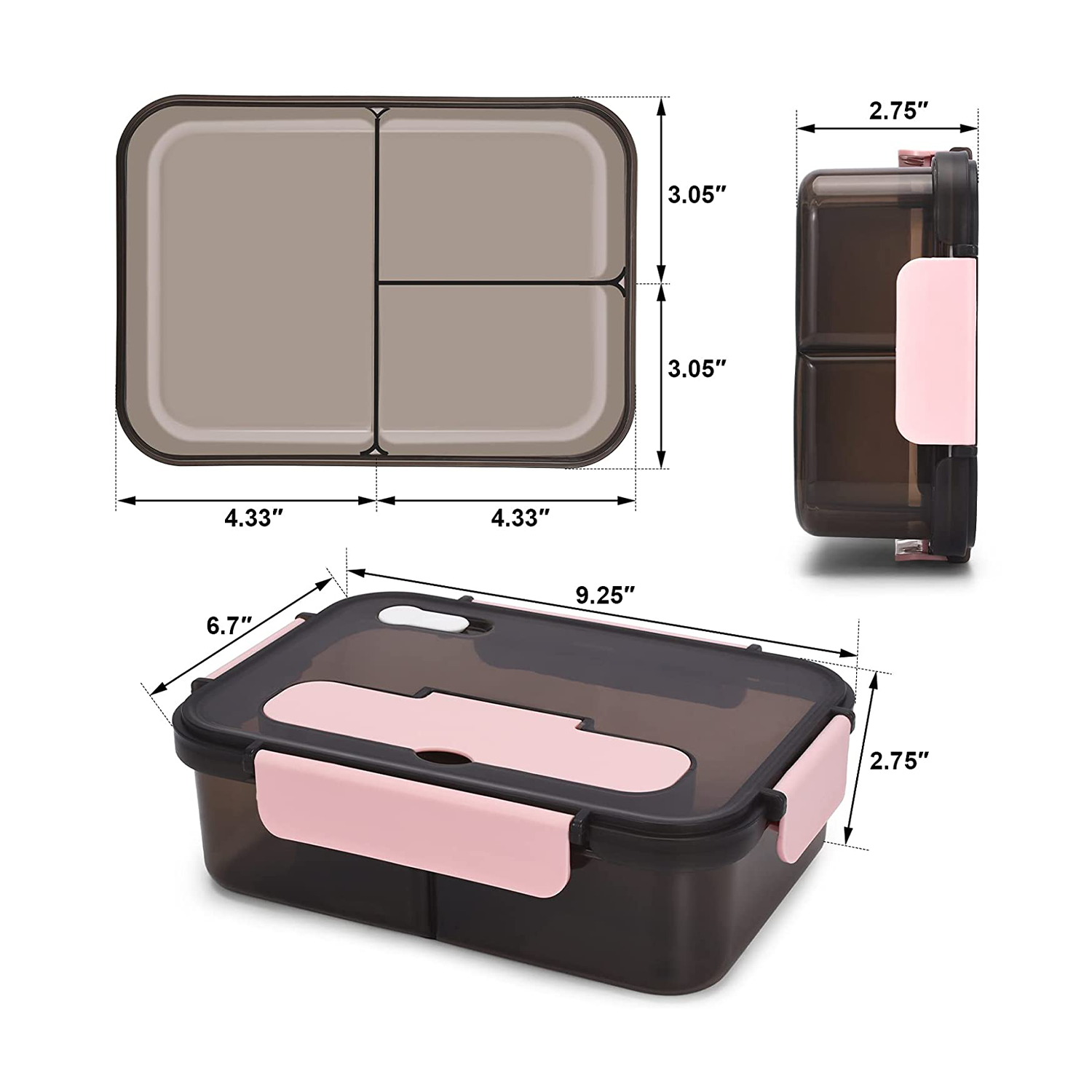 Plastic Portable Sealed Lunch Box 2
