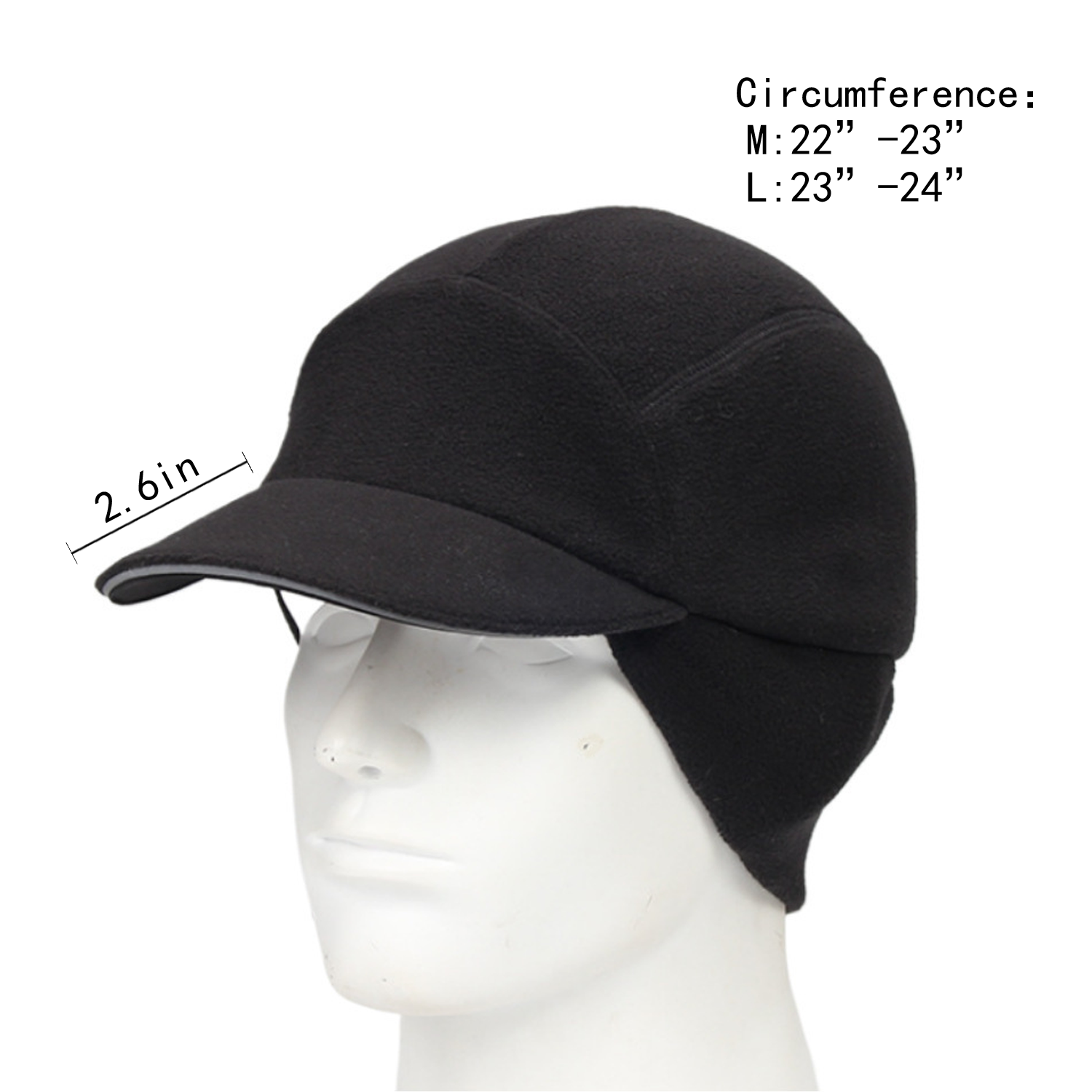Women Winter Reflective Fleece Baseball Cap W/ Ear Flaps 6