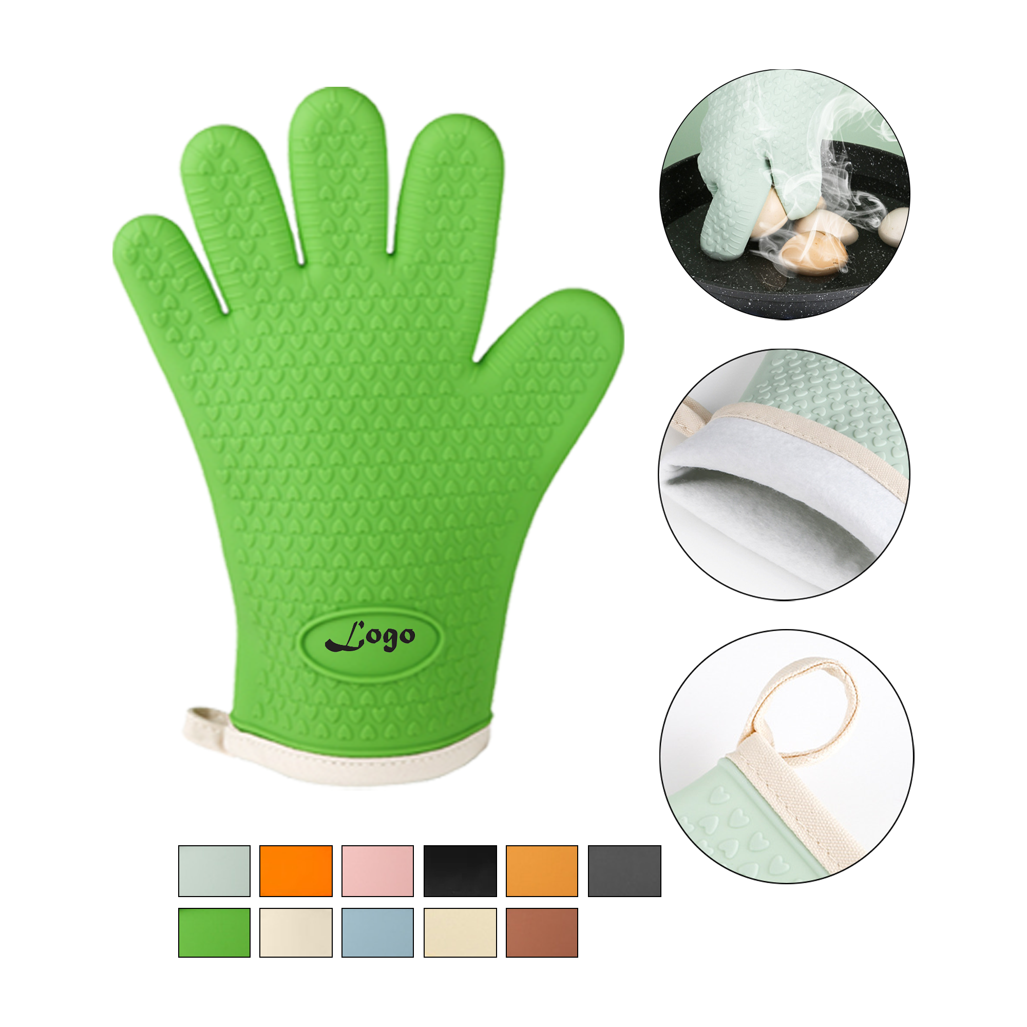 Five-finger Silicone High-temperature Resistant Gloves 1