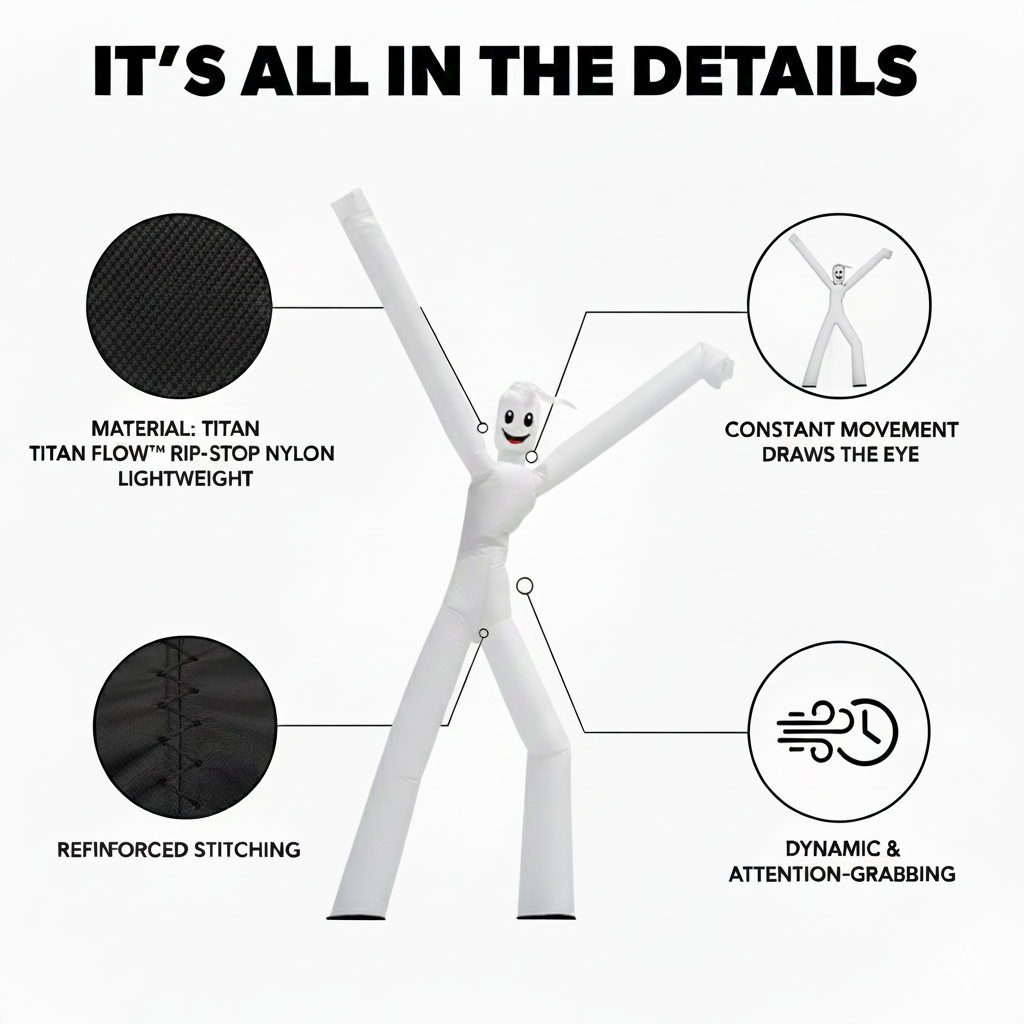 25'H Wacky Man™ Double-Leg Inflatable, Reflex Blue (PMS 280) 3