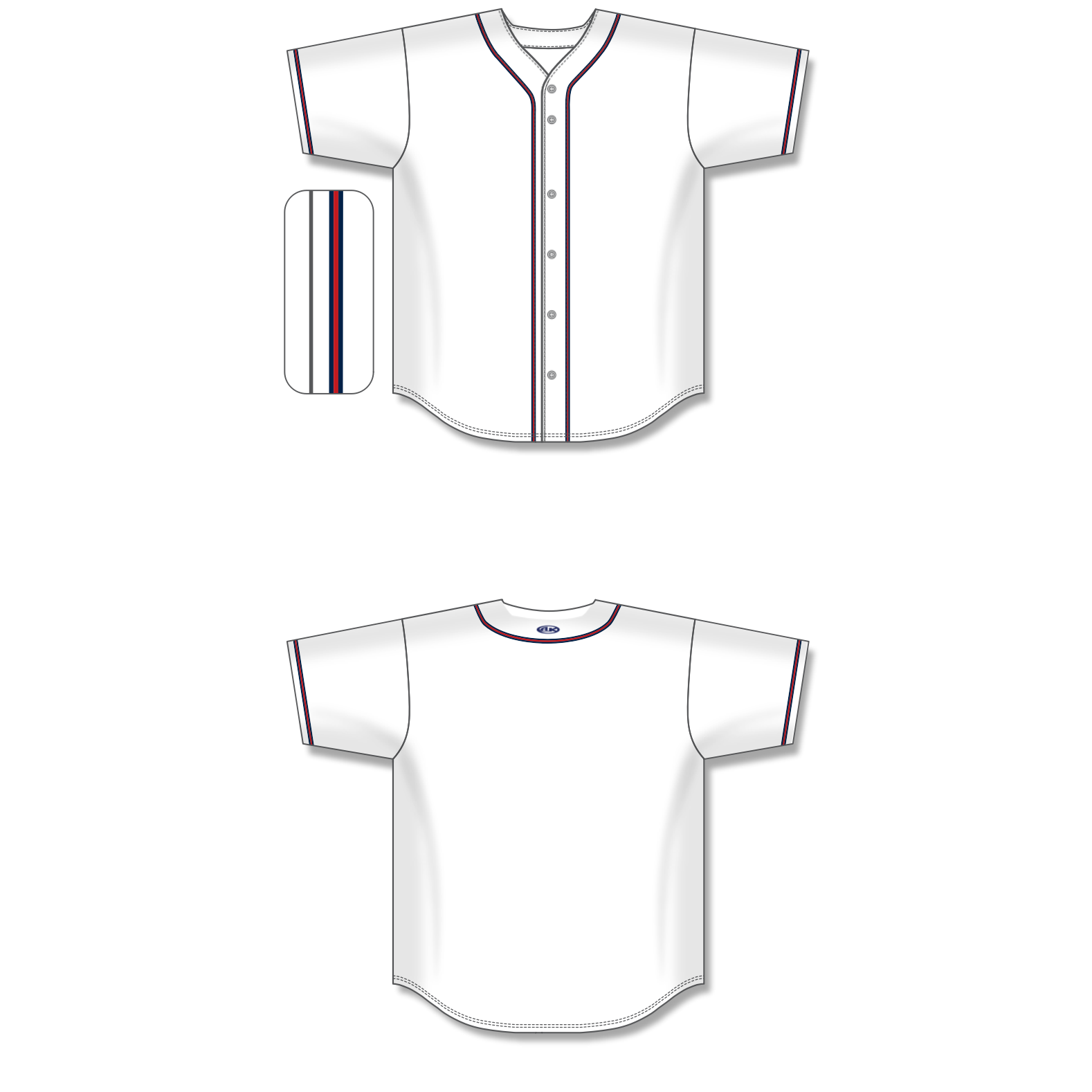 Full Button Baseball Jerseys BA5500-ATL-G01 15