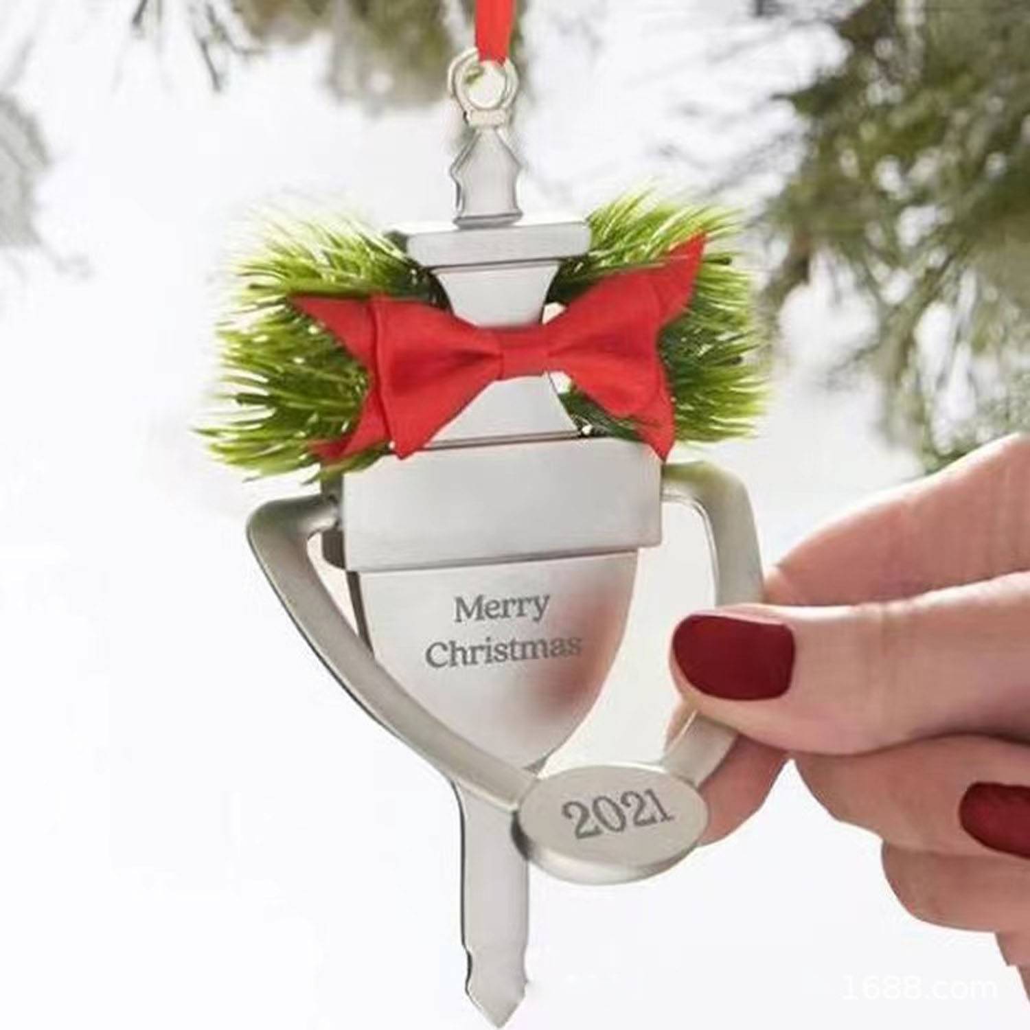 Pendant Christmas Snowman Metal Decoration 7