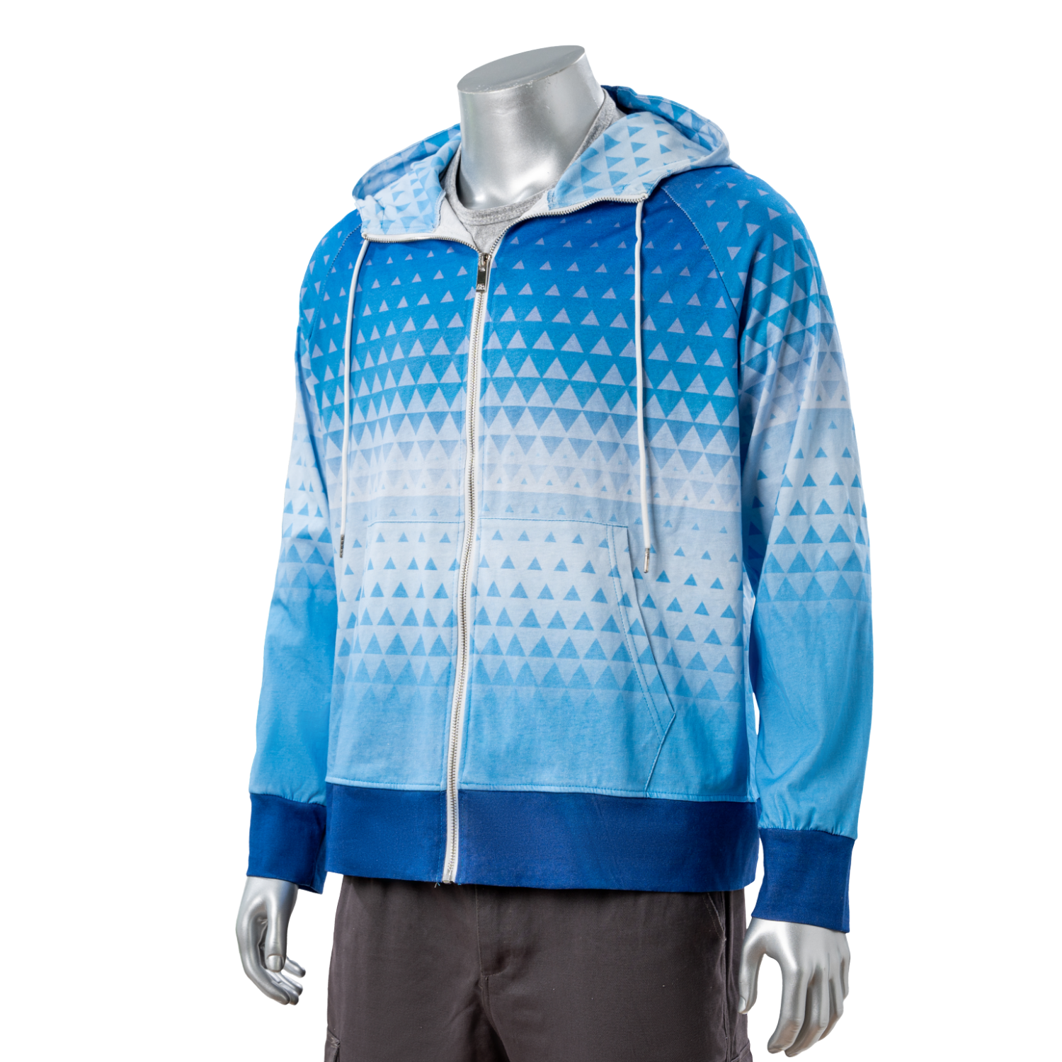 100% Cotton Full Color Reactive Digital Print Men's Zipper Hoodie w/ Pocket - 7.4 oz 3