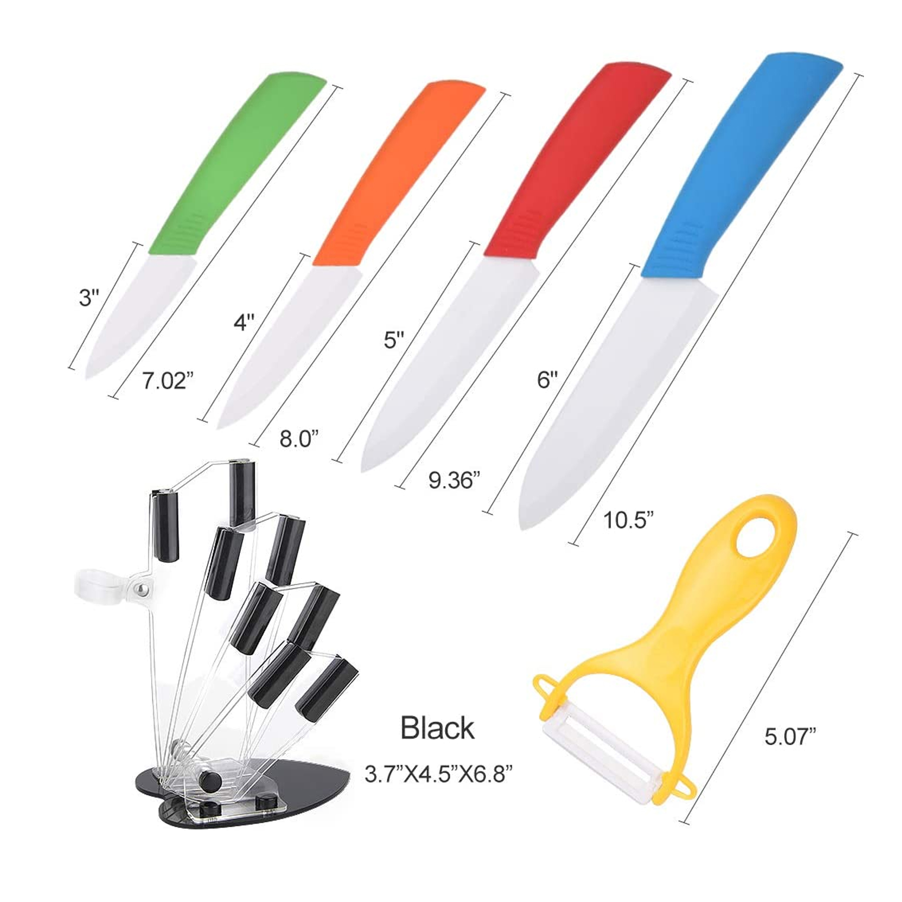 5-Pack Colorful Kitchen Knife Set 3