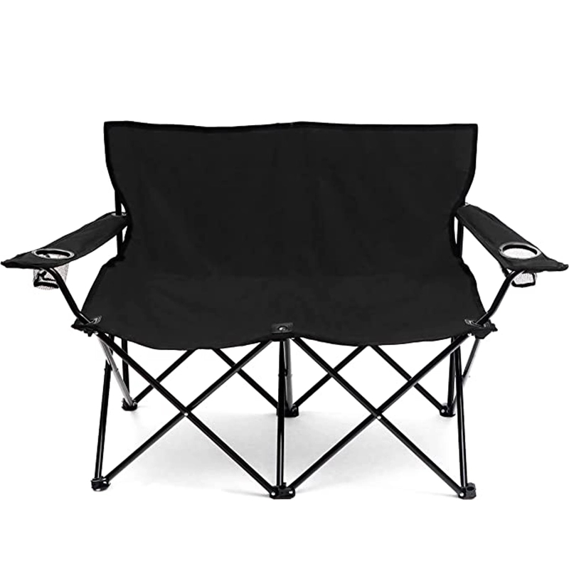 45"H Loveseat Style Double Camp Chair With Steel Frame 2