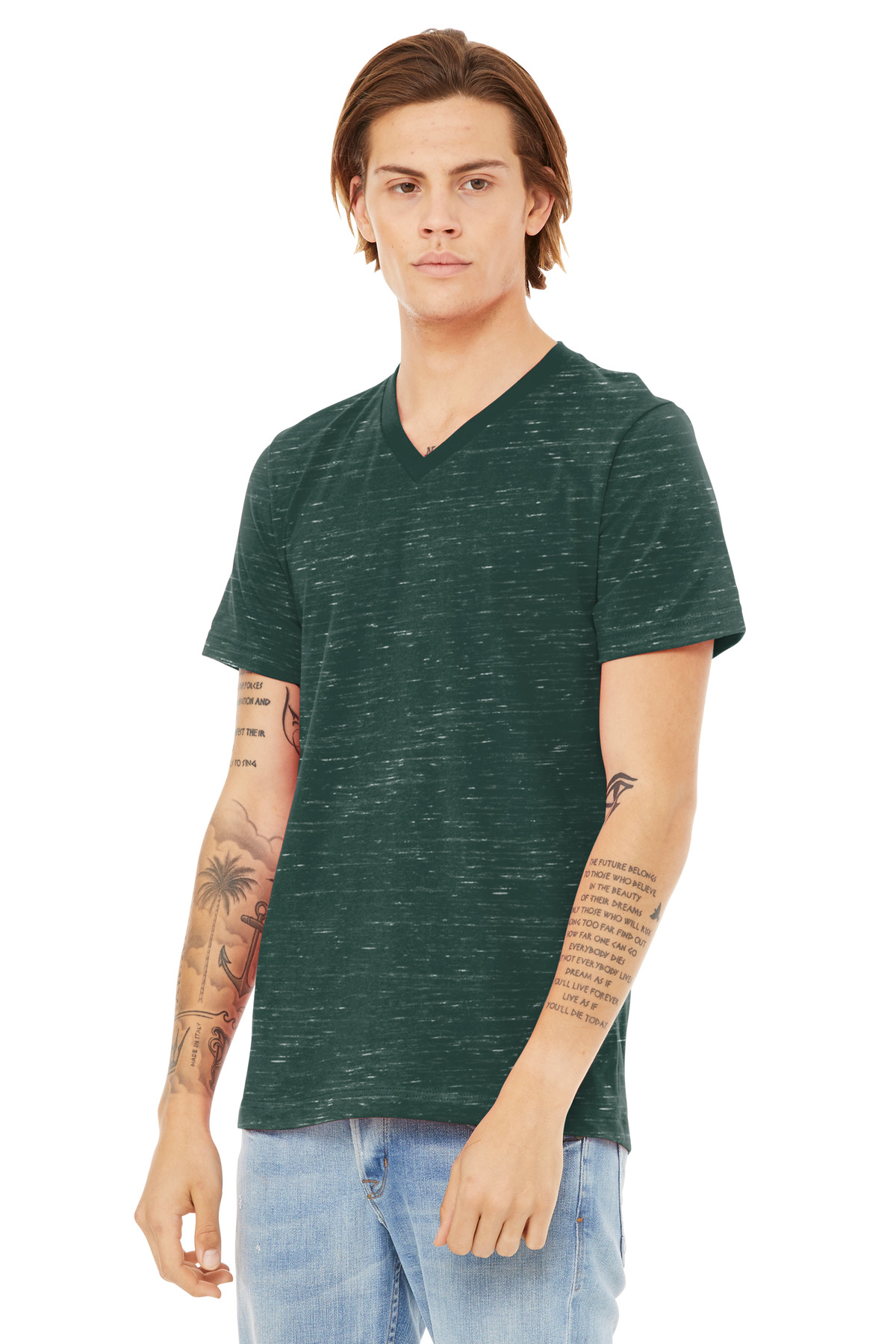 BELLA+CANVAS Unisex Textured Jersey V-Neck Tee BC3655 18