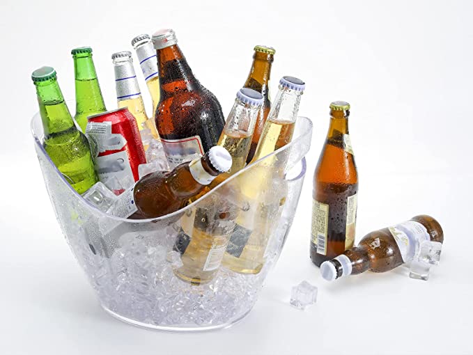 8L Large Clear Acrylic Ice Buckets Drink Containers / Built-in Carrying Handles 3