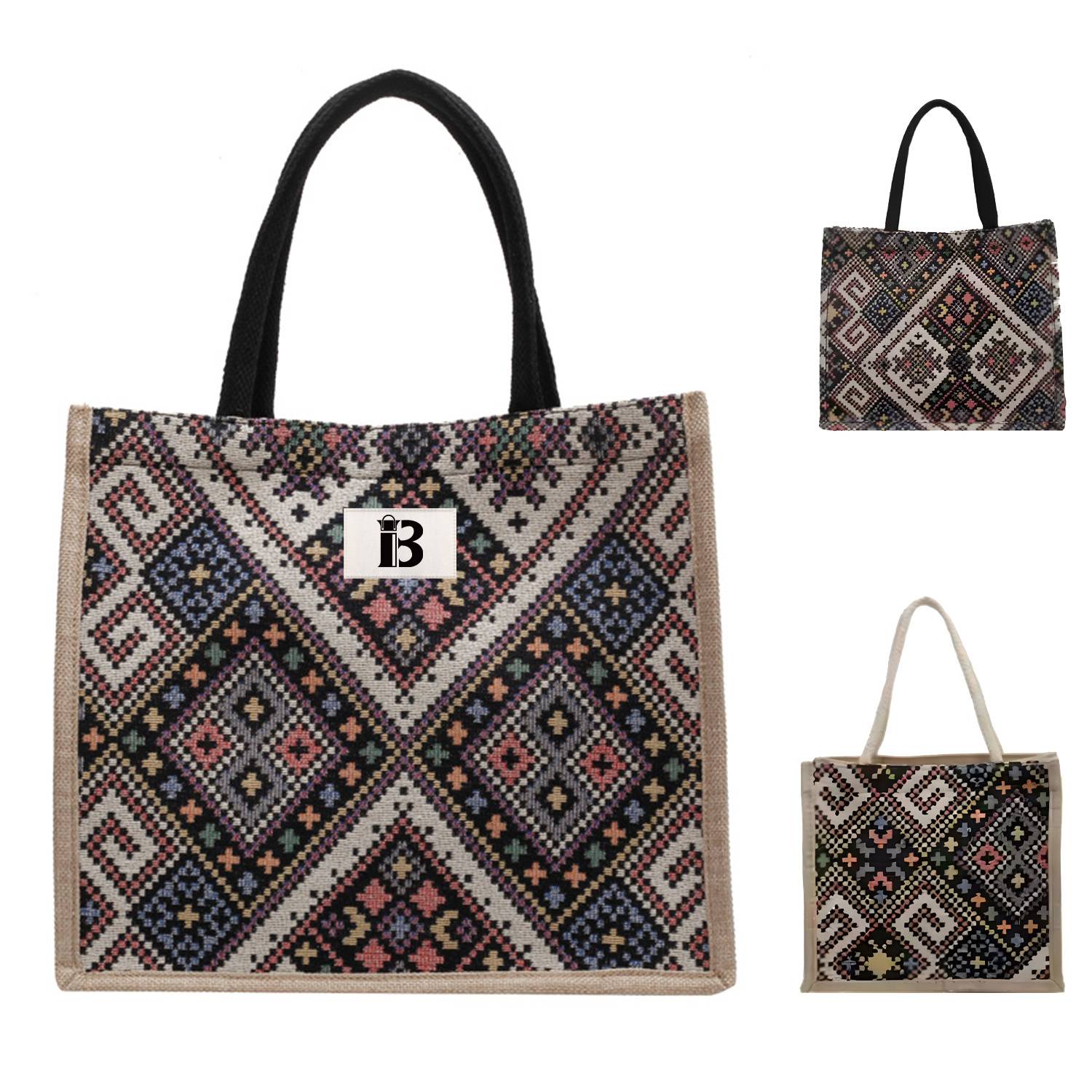 Canvas Ethnic Style Handbag Tote Bag