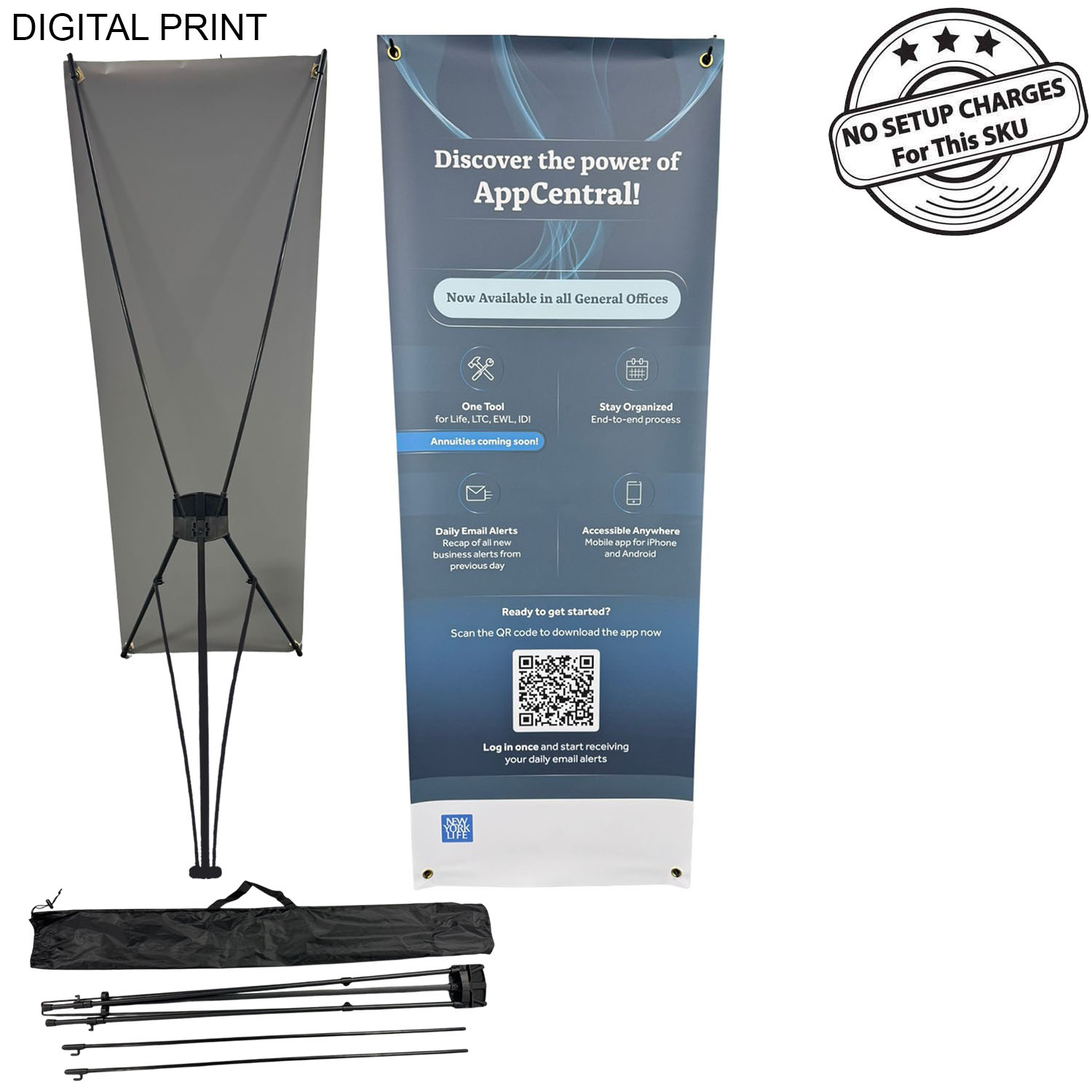 Tripod Banner with Graphics, 23x64, and Bag. NO SETUP CHARGE 2