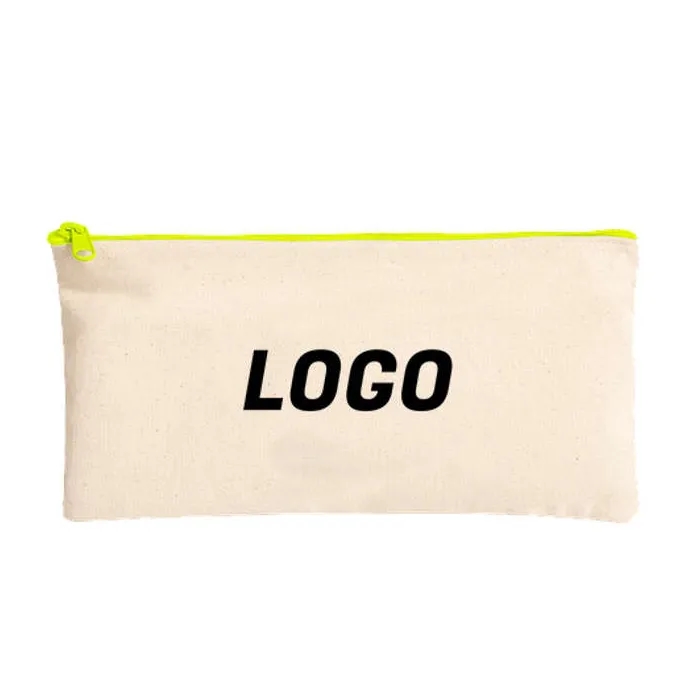 Natural Canvas Pouch with Colored Zipper 5