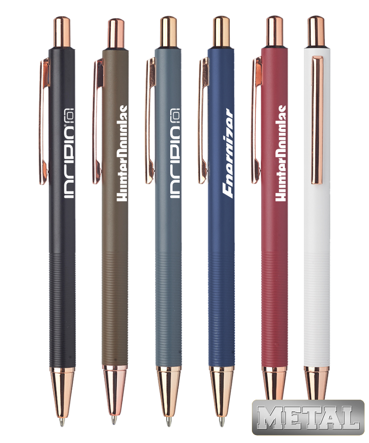 Union Printed - Ridge Metal Pens with Rose Gold Trims 2
