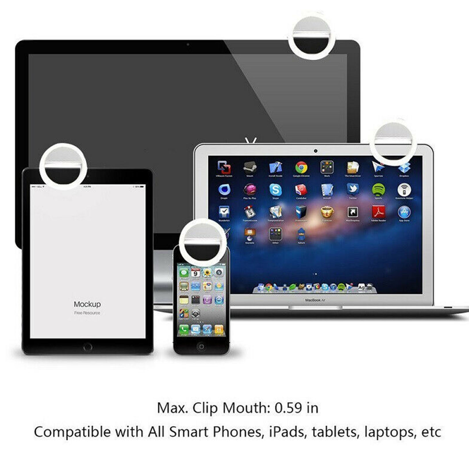 Clip On Ring Light For Selfie And Zoom Video Conference 12