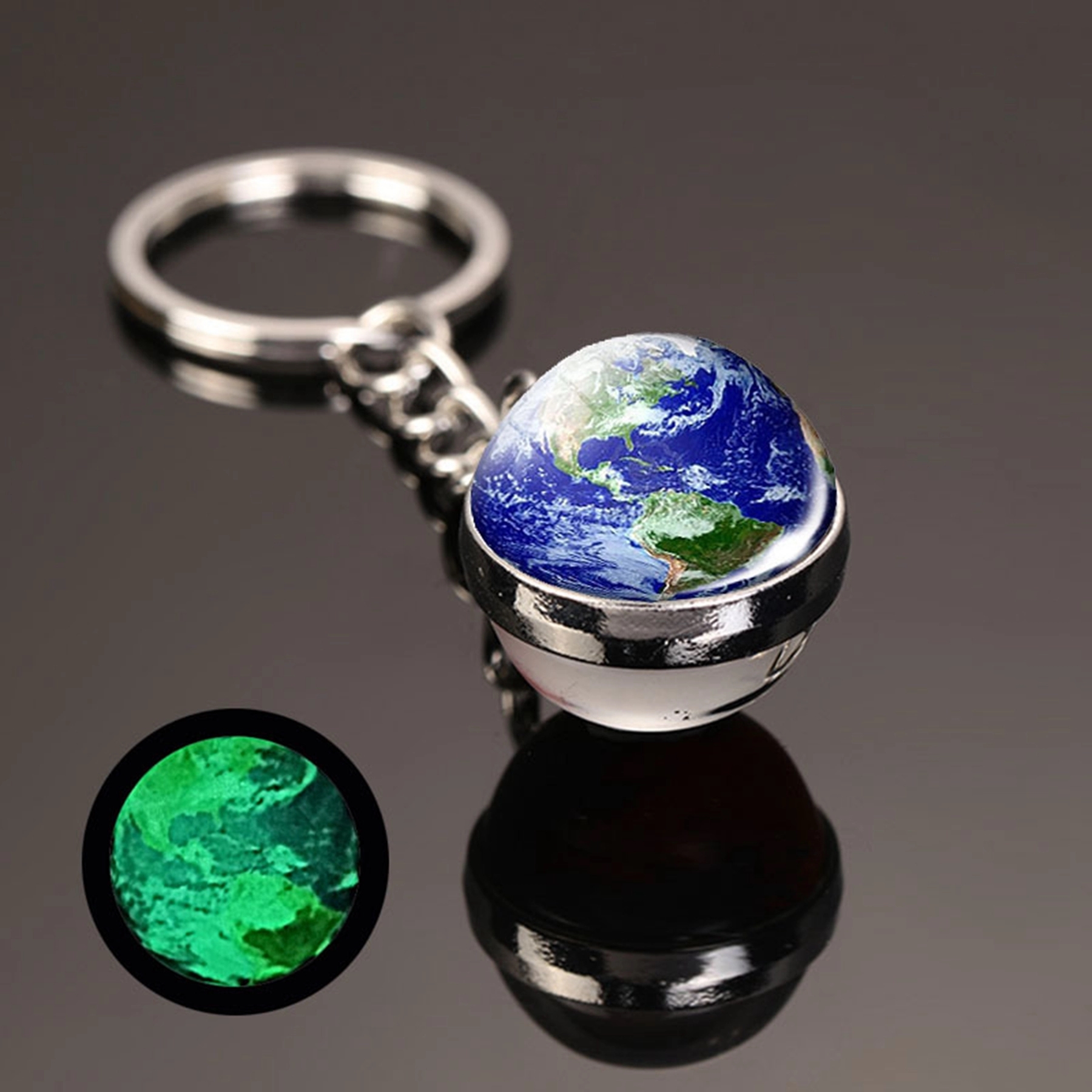 Glow in the Dark Crystal Ball Key Chain 2