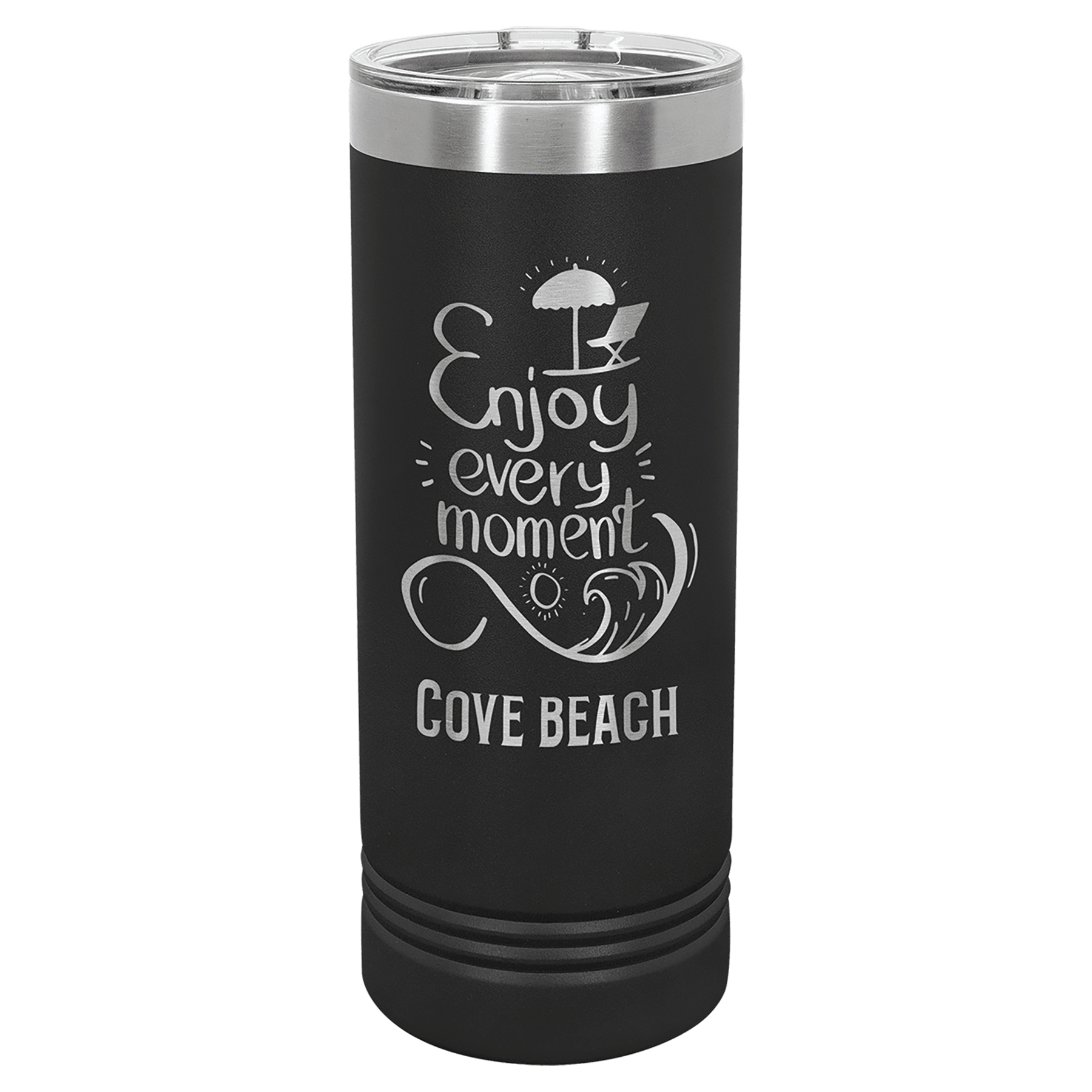 Polar Camel 22 oz. Black Skinny Tumbler with Slider Lid 1