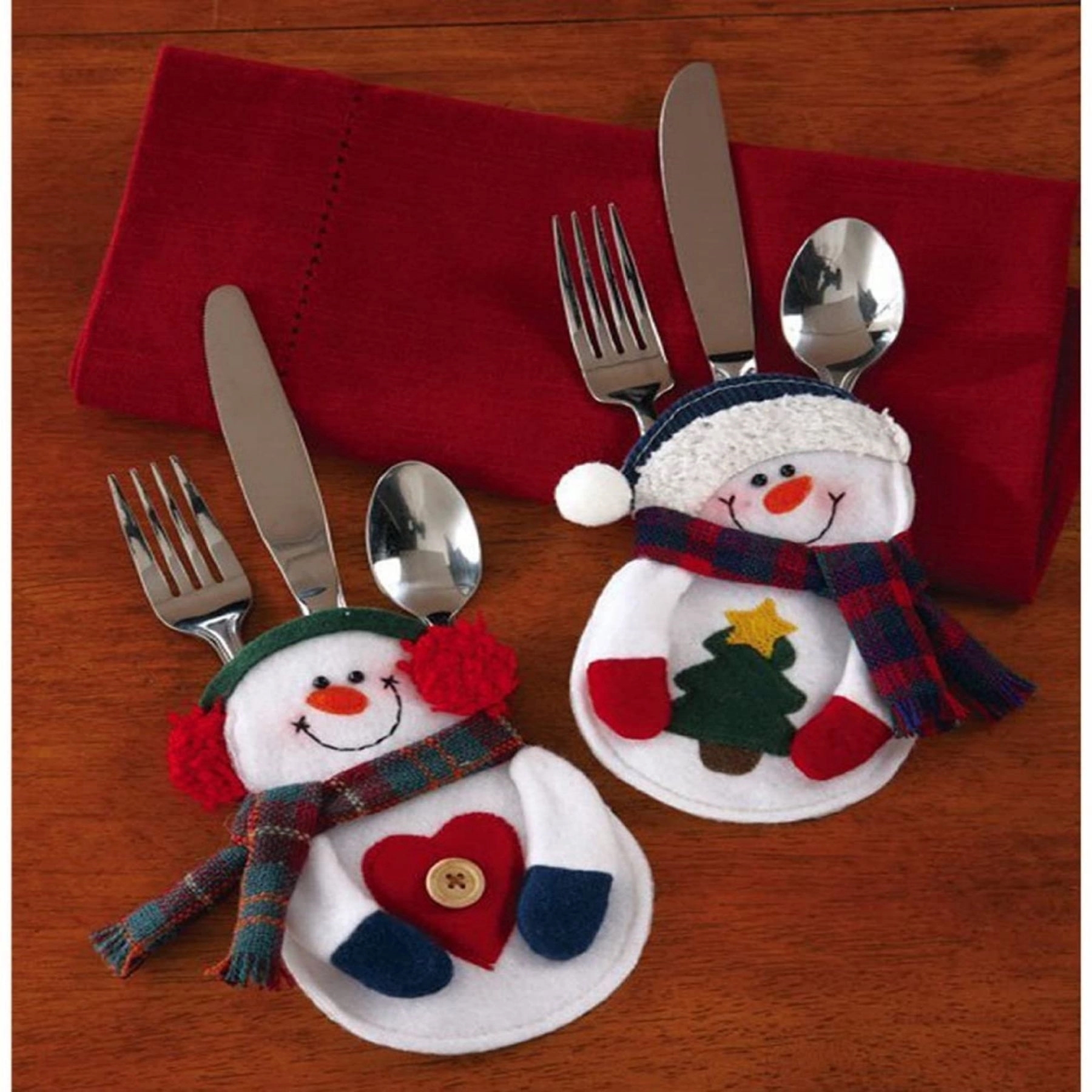 Xmas Christmas Cutlery Bag Silverware Tableware Holder 10