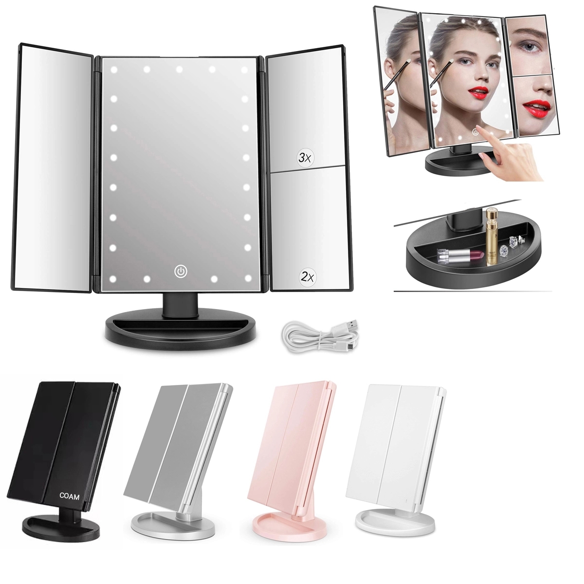 Trifold Lighted Vanity Mirror 6