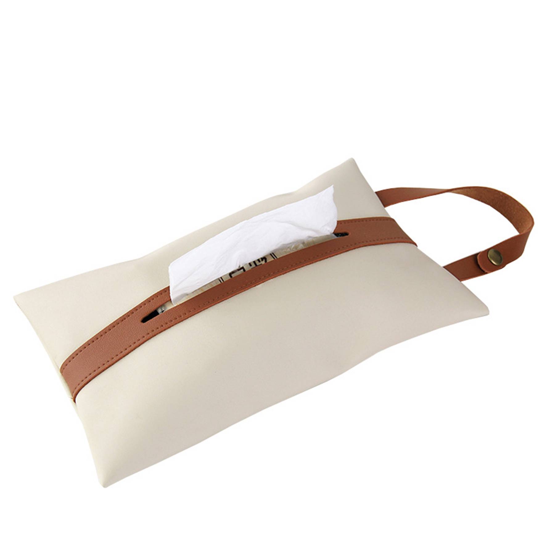 PU Leather Tissues Box with Hanging Strip 2
