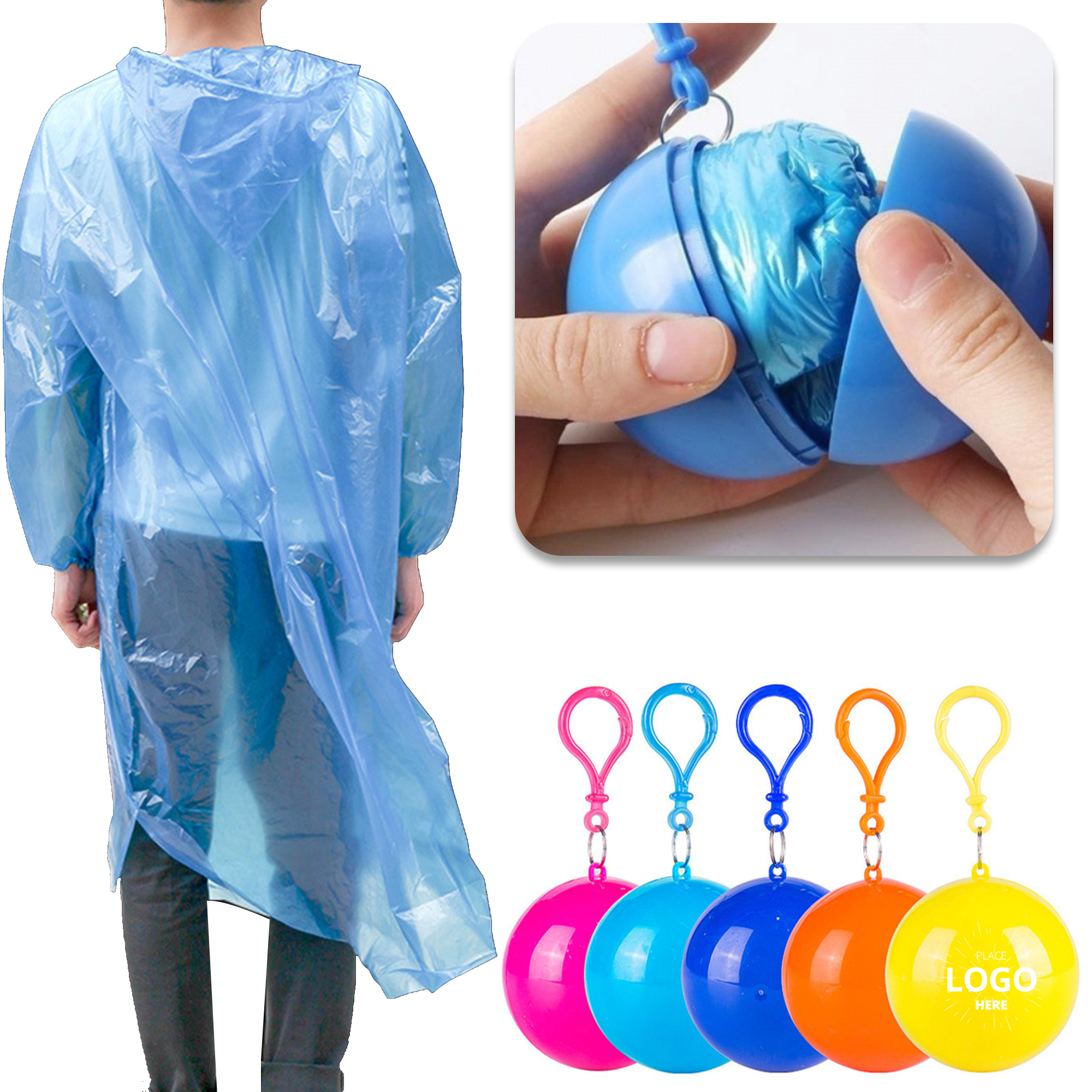 Portable Rain Poncho Rainwear Ball 2