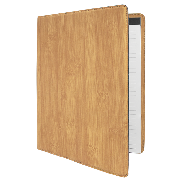 9 1/2" x 12" Bamboo Leatherette Portfolio with Notepad 3