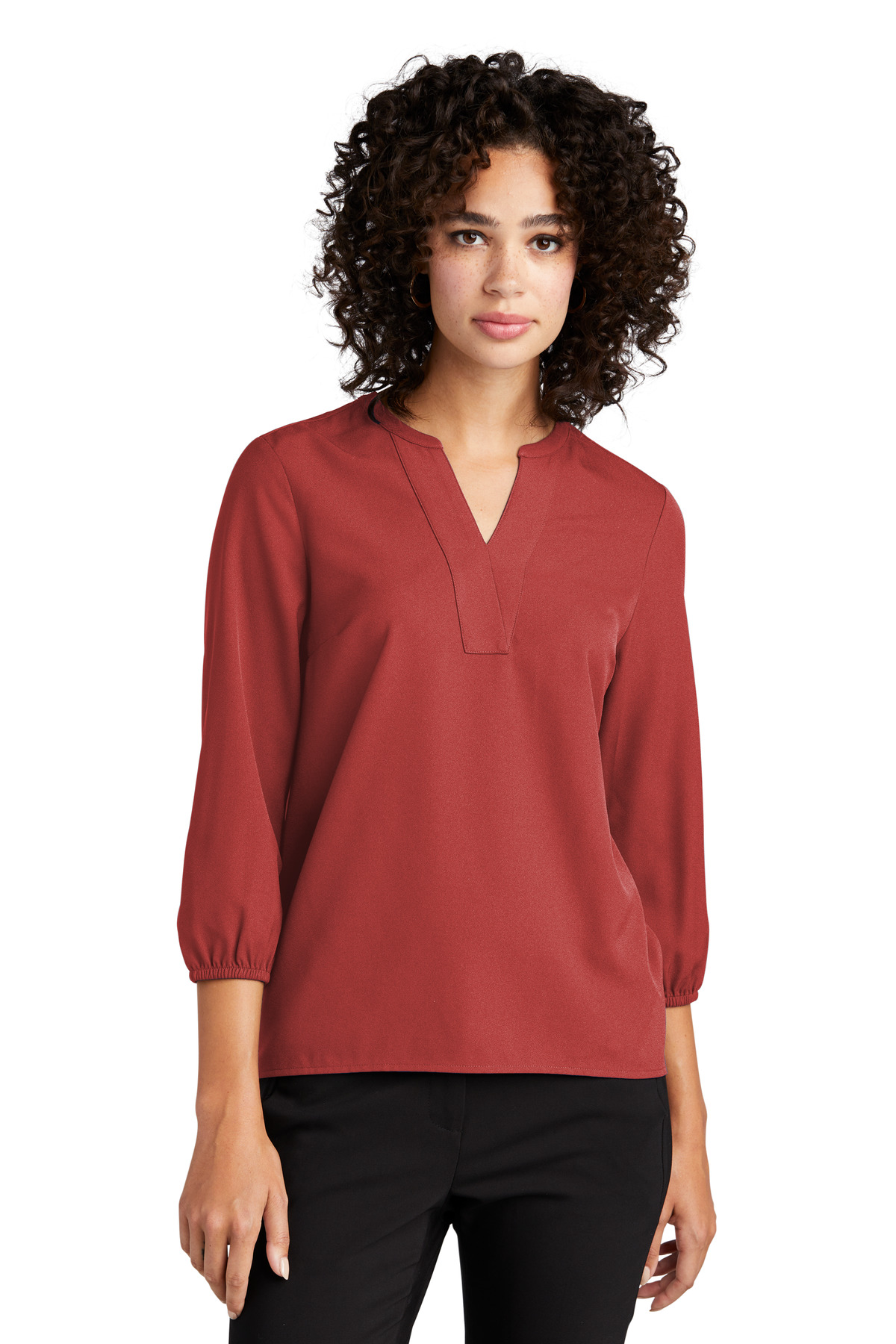 Mercer+Mettle Women's Stretch Crepe 3/4-Sleeve Blouse MM2011 44