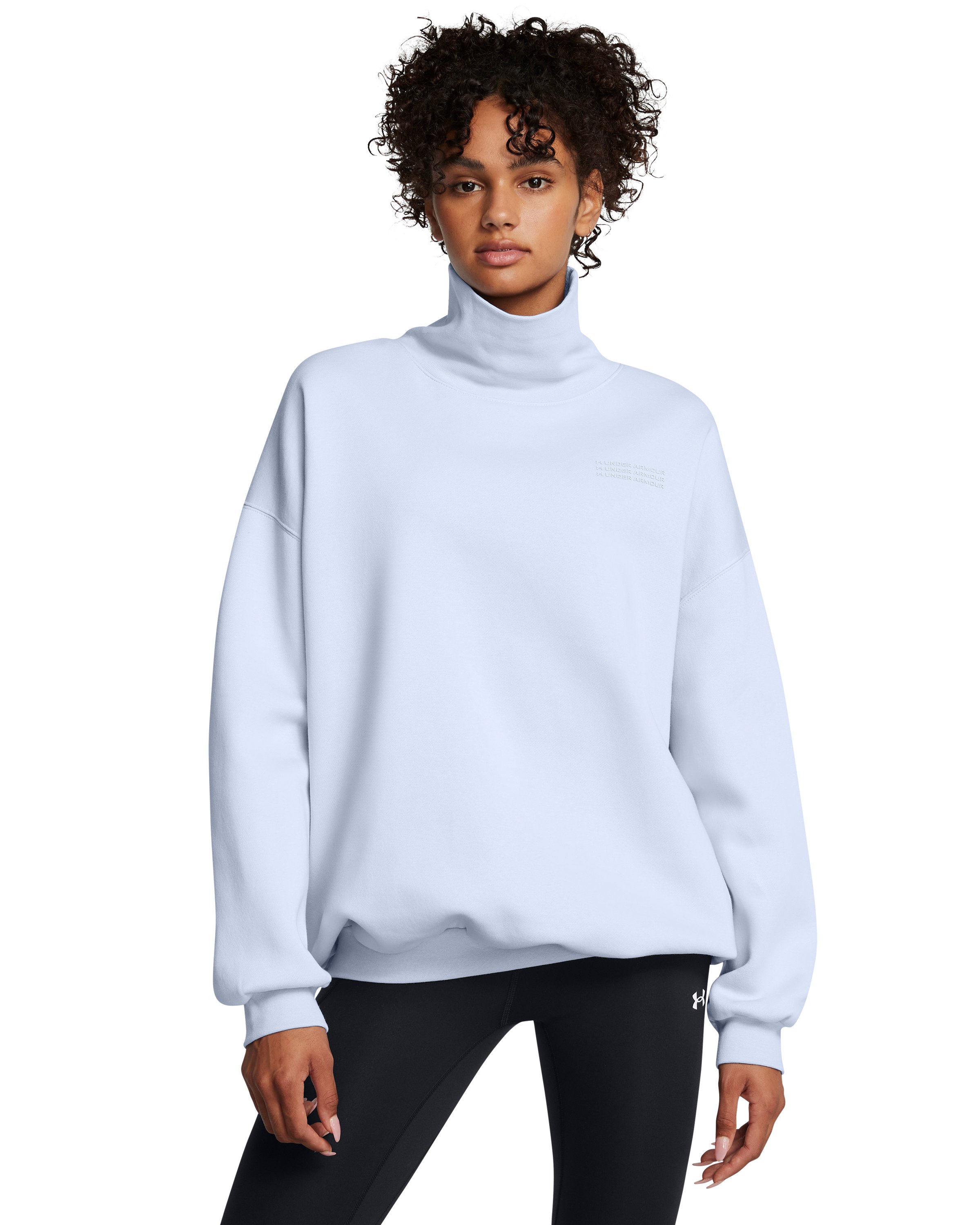 UA Icon Fleece Women's Oversized Mock Crew 2