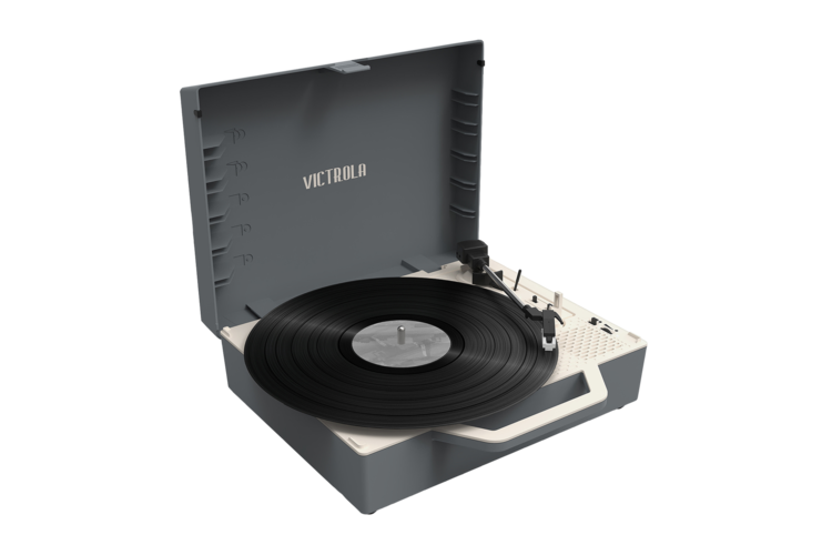 Victrola Re-Spin Sustainable Suitcase Record Player - Graphite Grey 1