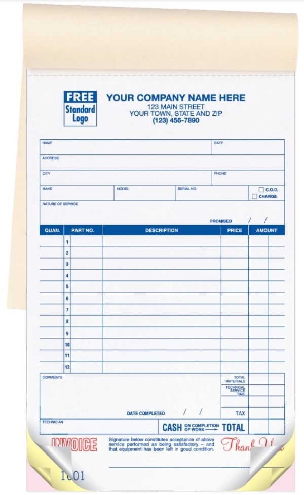 Large service order / invoice book 1