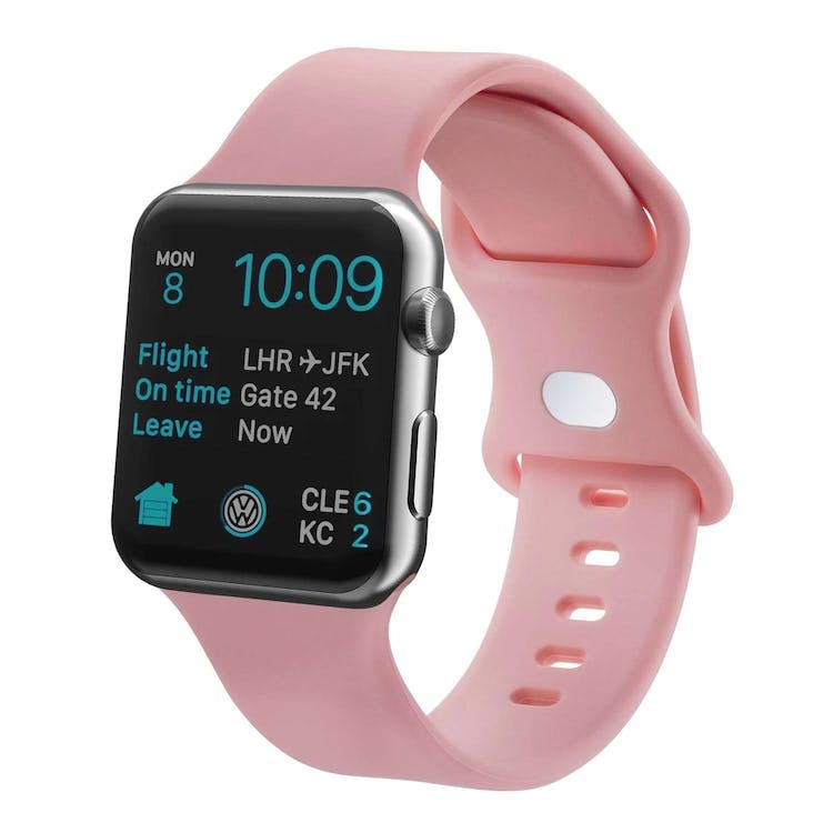 Apple Watch Bands - Pink Silicone 38mm/40mm/41mm Face 2