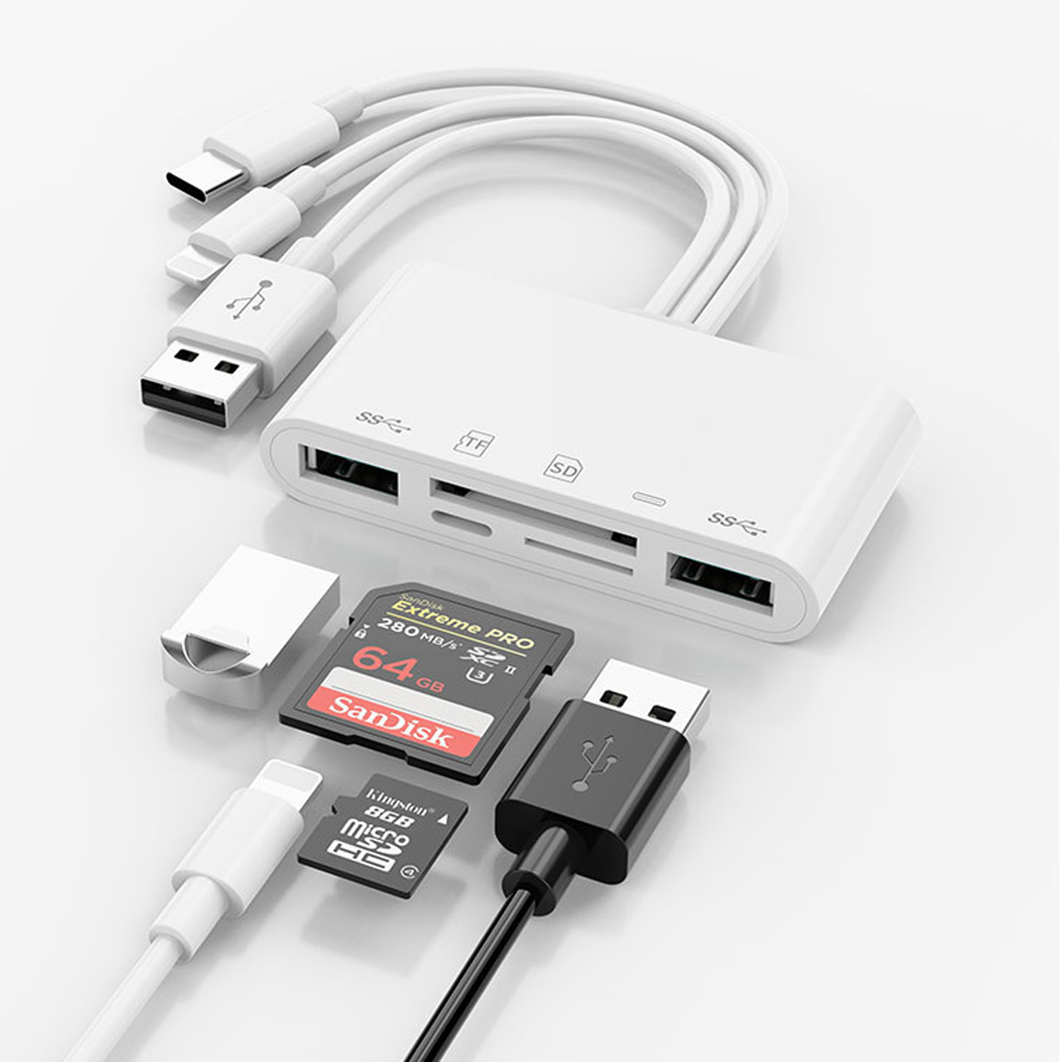 Multi-function 8-in-1 Converter for TF Card to SD Camera Car 5