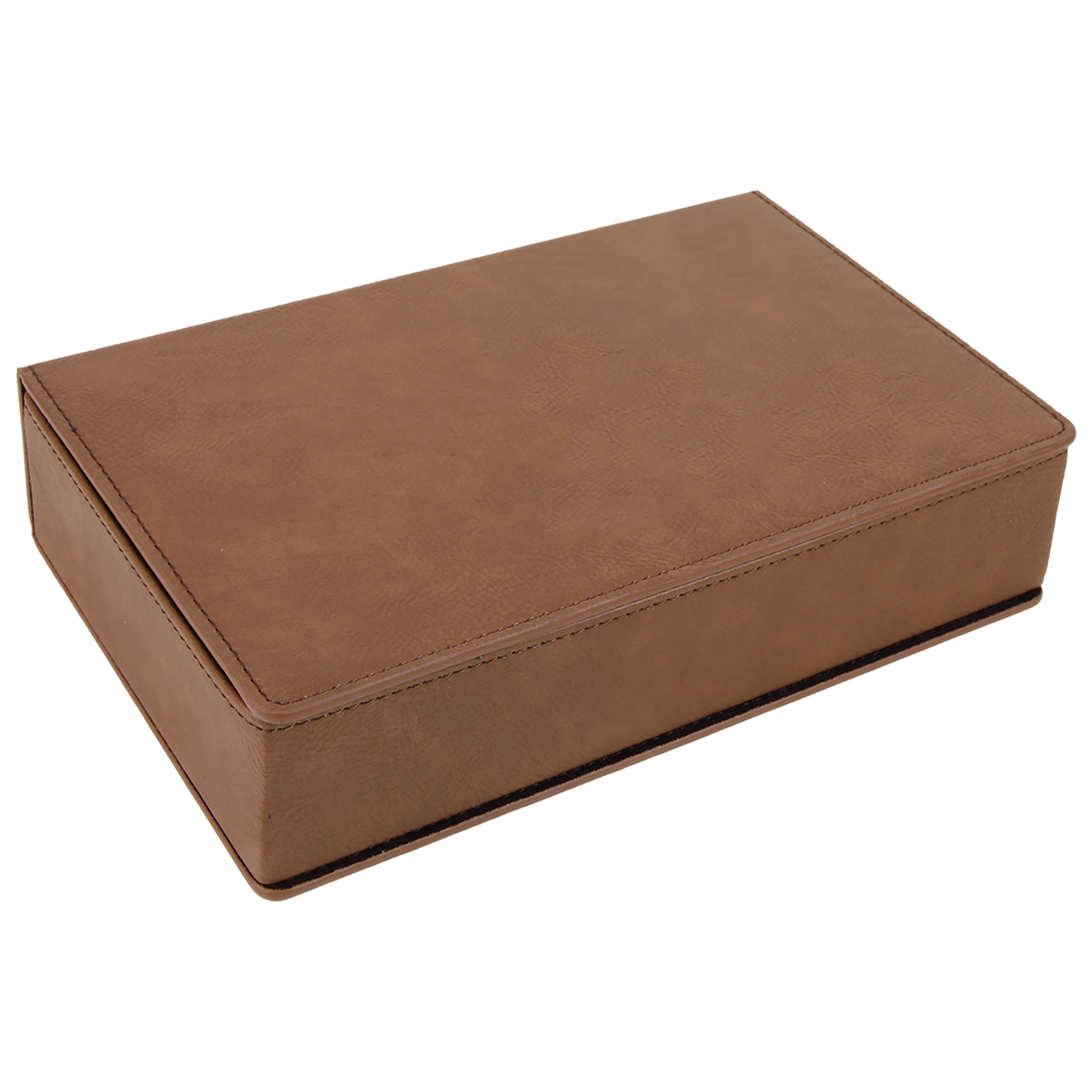 Stainless Steel Dark Brown Leatherette Flask Gift Set 4