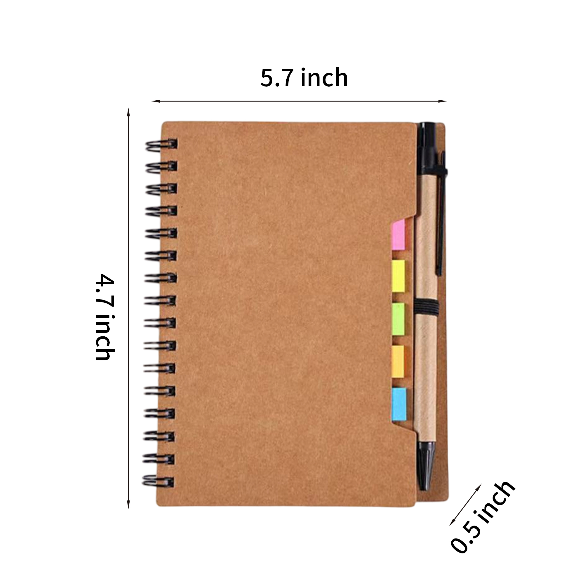 Spiral Notebook With Sticky Note And Pen 4.7" x 5.7" 3