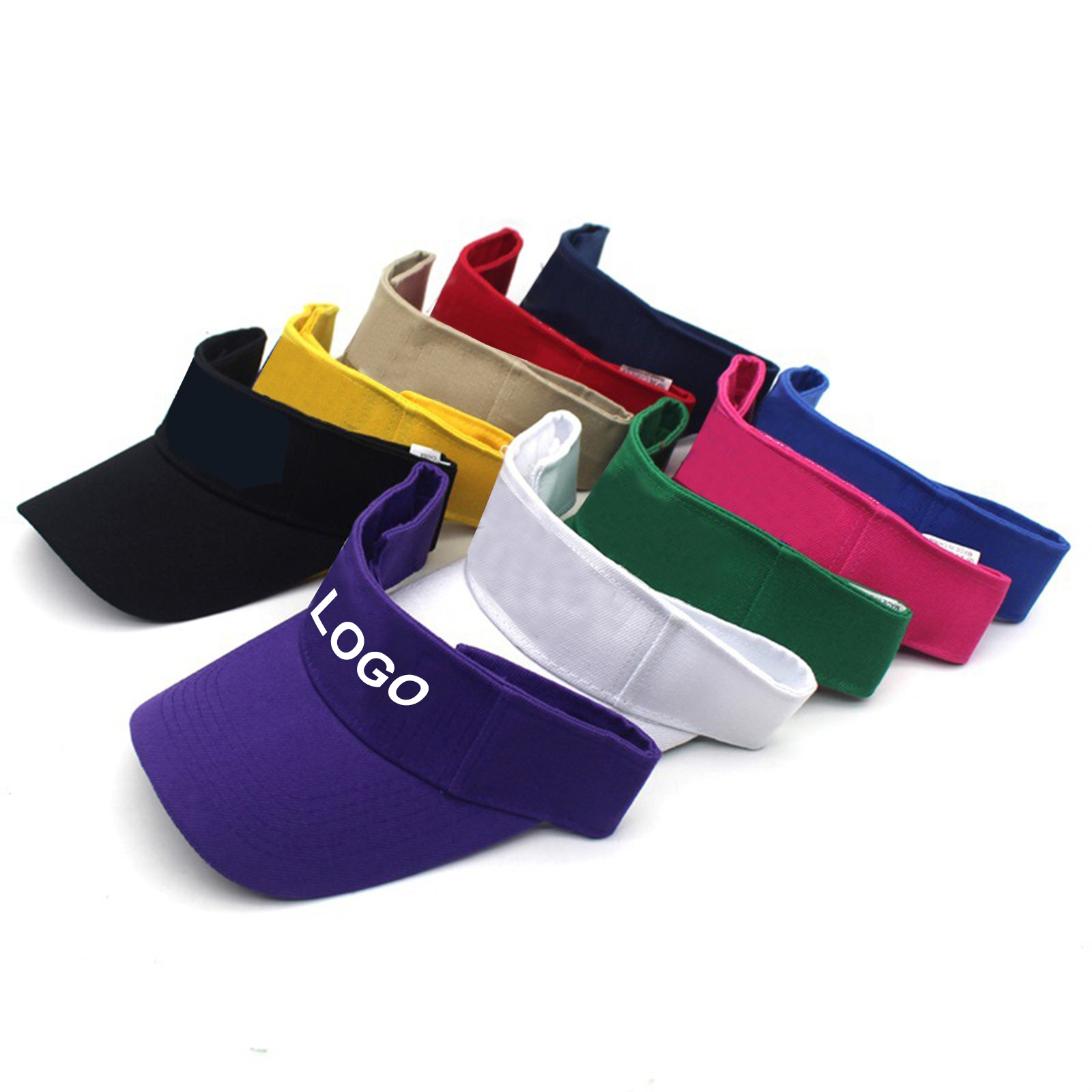 Cotton Sunproof Sport Visor Hats With Velcro 4