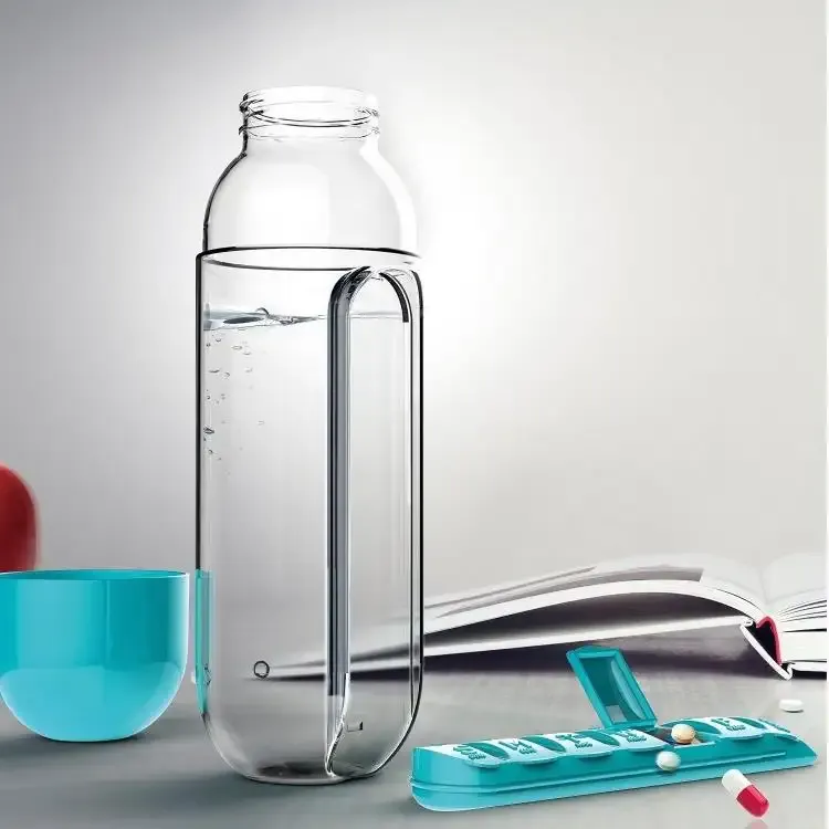 Water Bottle with Pill Box Organizer 4