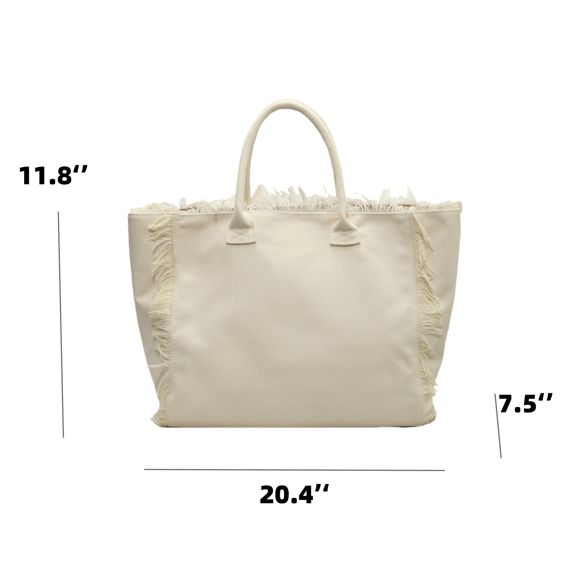Premium Canvas Tote With Fringes 3
