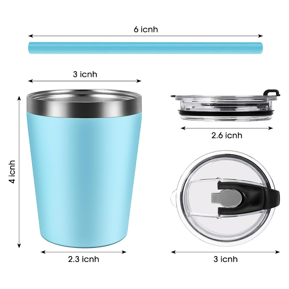 8oz Insulated Tumbler with Straw 7