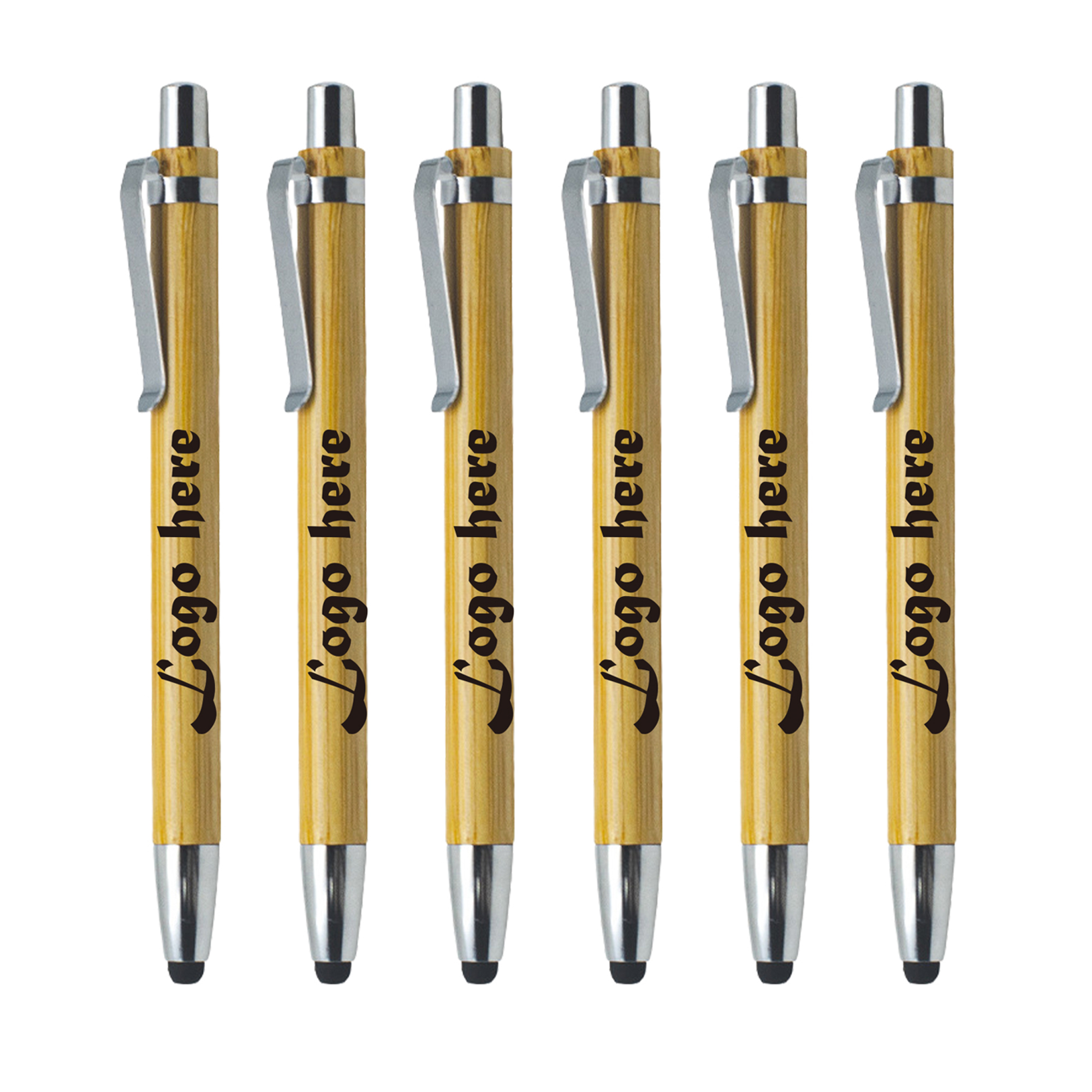 MOQ50 Personalized Bamboo Touch Screen Ballpoint Pen 2
