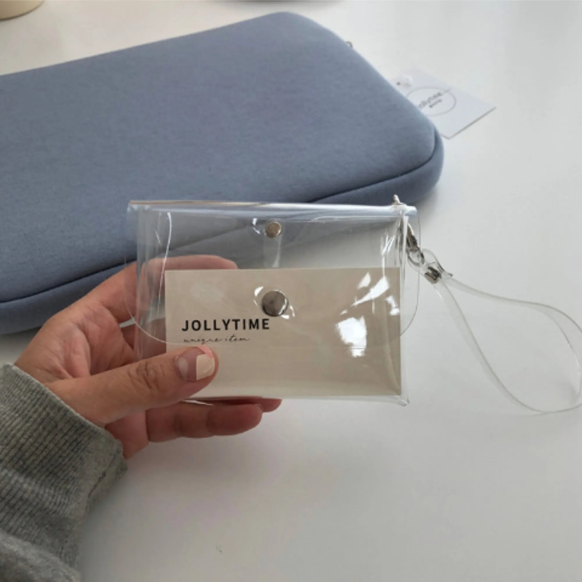 PVC Coin Purse Transparent Storage Pouch Wallet Keychain 3