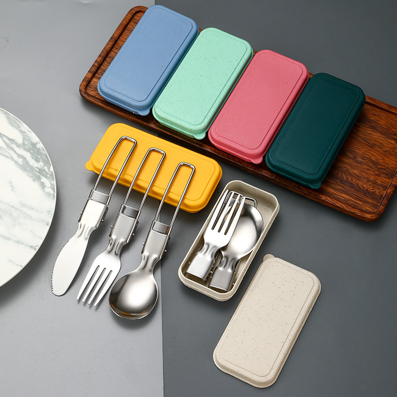 Folding Camping Utensil 3 Pcs Travel Cutlery Set 2