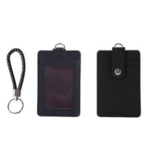 Key Ring PU Leather 2 Pockets Card Holder 2