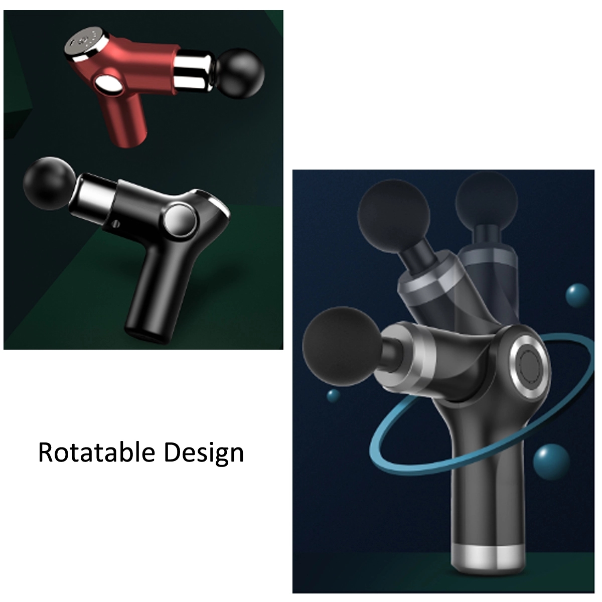 Mini Massage Gun Muscle Massager with 4 Heads 2